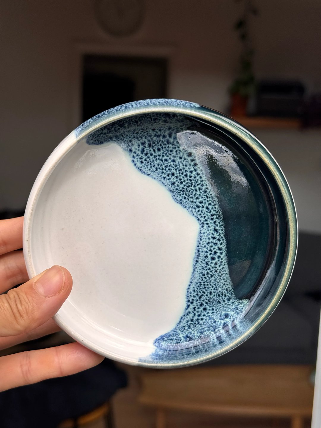Small plates, dual toned, stormy blue and white, view 1