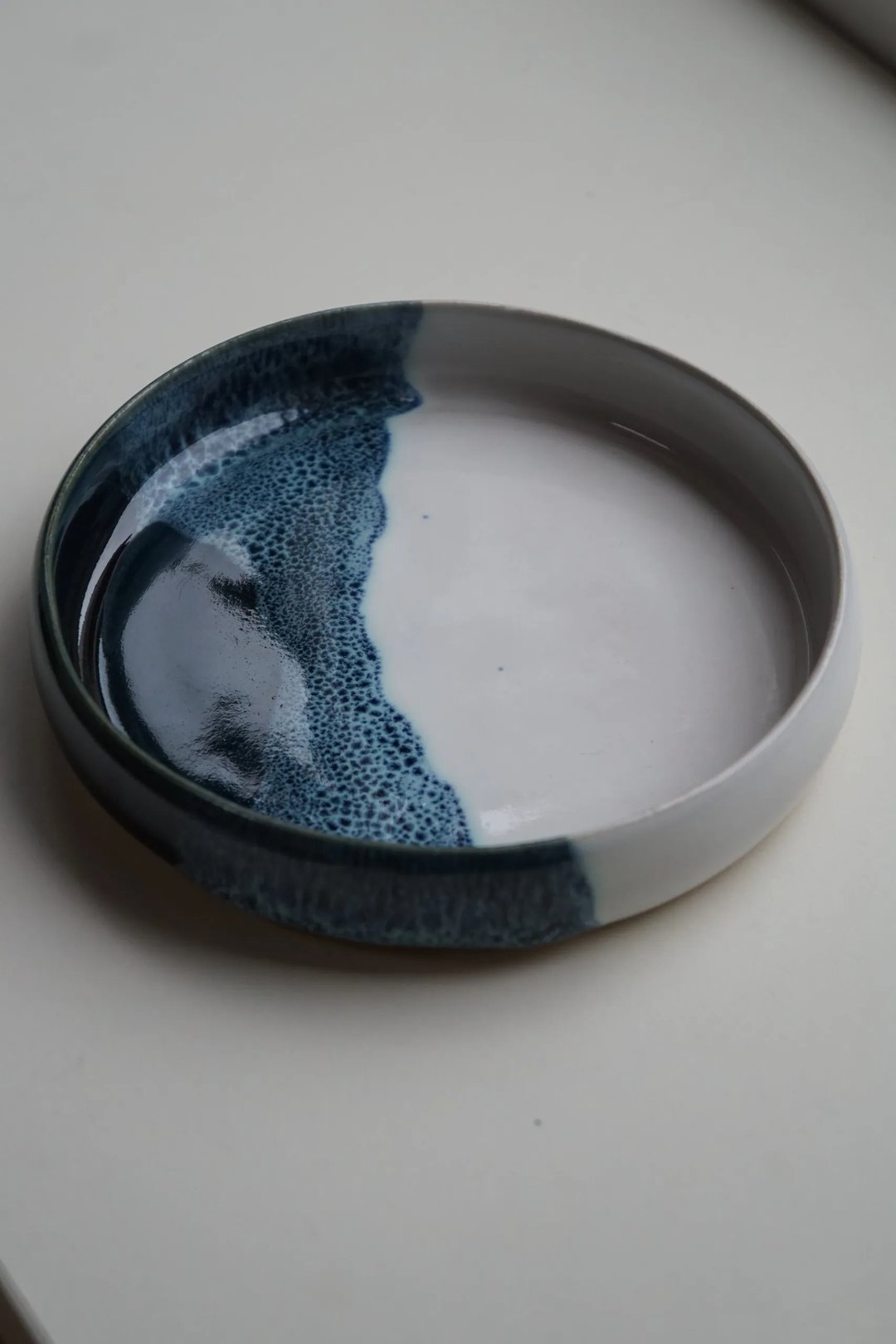 Small plates, dual toned, stormy blue and white, view 3