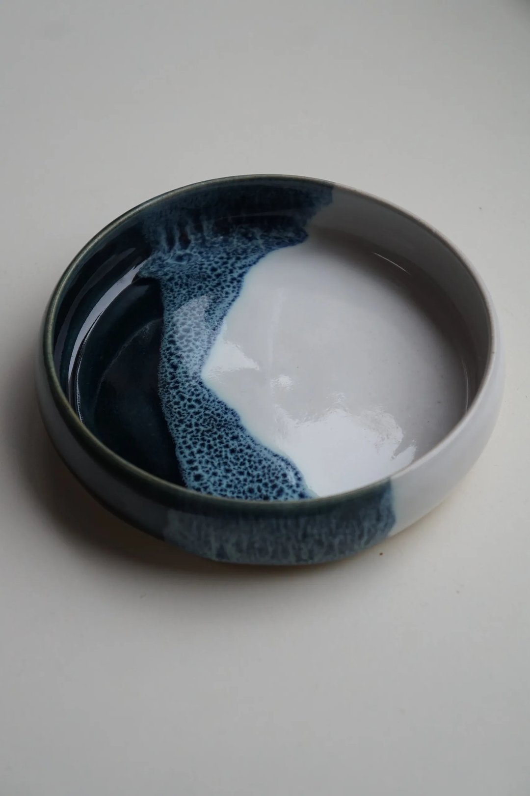 Small plates, dual toned, stormy blue and white, view 2