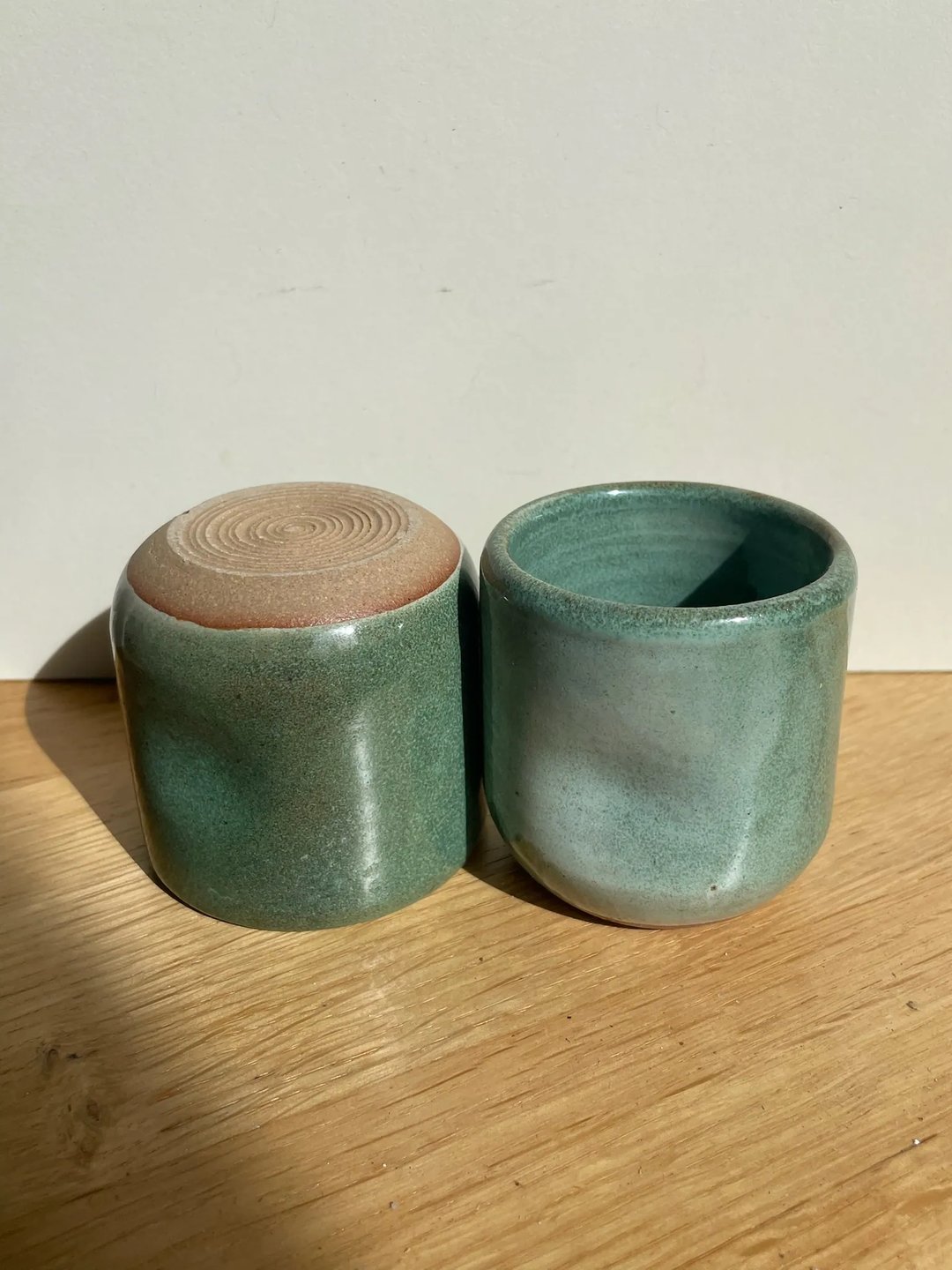 Dimpled espresso cups, teal, view 1