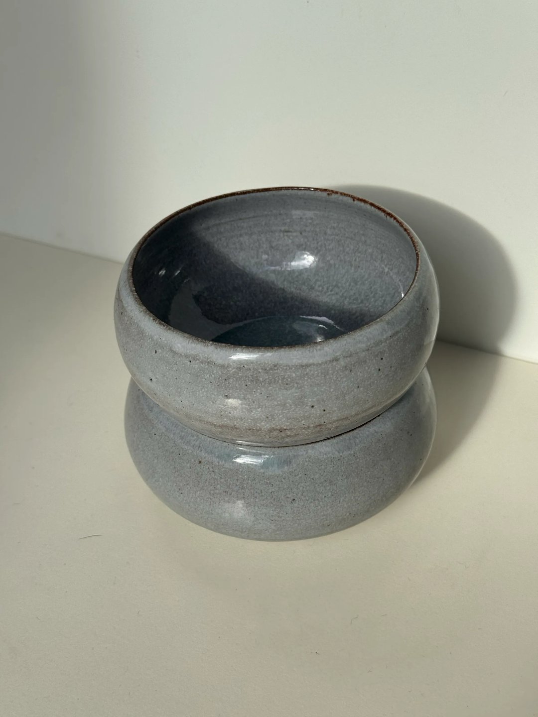 Rounded bowls with an inward rim, misty lavender-grey, view 2